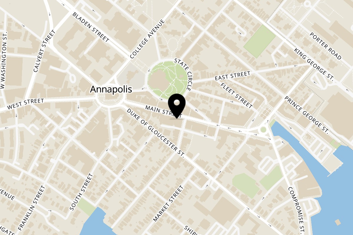 Map showing the location of Fox's Den on 179B Main Street in Annapolis